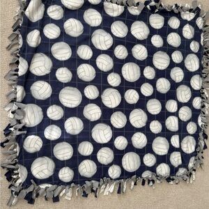 Navy and Gray Volleyball Fleece Blanket